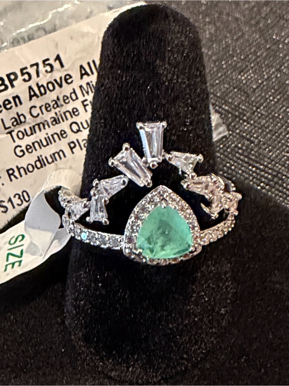NEW BP Green CZ Queen Above All Ring Size 8